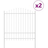  Vrtna Ograda 2 pcs Bijelo 170 x 215 cm Čelik s prahom premazan | shoptok.hr
