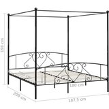  Za krevet s nadstrešnicom crni metalni 180 x 200 cm | shoptok.hr