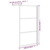 Pregrada za tuširanje 100 x 195 cm s mutnim staklom ESG crna | shoptok.hr