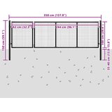  Vrtna vrata Čelik 350x100 cm Antracit | shoptok.hr