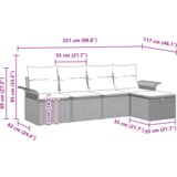 vidaXL 5-delni vrtni kavč set z blazinami Bež poli ratan | Shoptok.si