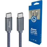 X Wave kabl tip-c muški na tip-c muški 1M 3A 5Gbps,upleteni,tamno sivi Cene