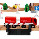 Kinder Home Dečiji drveni voz 88 delova, lokomotiva sa baterijom, 3+ | Eponuda.com
