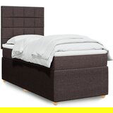 vidaXL Box spring postelja z vzmetnico temno rjava 90x200 cm blago | Shoptok.si
