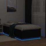  Okvir za krevet s LED svjetlima crni 90x190cm konstruirano drvo | Eponuda.com