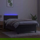  Krevet box spring s madracem LED tamnosivi 90x190 cm baršun | shoptok.hr