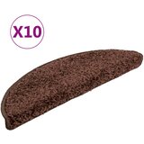  Prostirke za stepenice 10 kom 56x17x3 cm smeđe poluokrugle | shoptok.hr