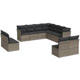 The Living Store Vrtna sedežna garnitura 11-delna z blazinami siv poli ratan - Vrtna Sedežna Garniture, (21450971) | Shoptok.si