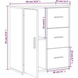  Komode 2 kom beton sive 60 x 31 x 70 cm od konstruiranog drva | shoptok.hr