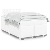 vidaXL Box spring postelja z vzmetnico bel 120x200 cm umetno usnje | Shoptok.si