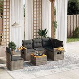  6-dijelni set vrtnih sofa od poliratana s jastucima sivi | shoptok.hr