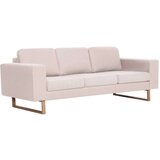 vidaXL Kavč trosed iz blaga krem | Shoptok.si