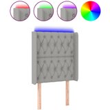 vidaXL LED posteljno vzglavje svetlo sivo 83x16x118/128 cm blago, (20793641) Cene