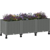  Vrtni saksija s kotačima Svjetlosiva 120 x 40 x 48 cm PP | Eponuda.com