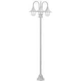 vidaXL Vrtna ulična svetilka E27 220 cm aluminij 3 žarnice bela Cene