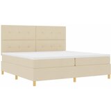  Krevet s opruga kutije s uzglavljem Krema 200 x 200 cm tkanina | shoptok.hr