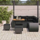  Vrtna sedežna garnitura z blazino 8 pcs Črna poli ratan, (5000133650) | Shoptok.si