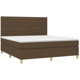  box spring s madracem LED tamnosmeđi 160x200 cm tkanina | shoptok.hr