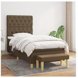  Krevet s oprugama i madracem tamnosmeđi 80x200 cm od tkanine | shoptok.hr