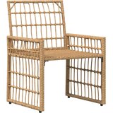  Set vanjskog namještaja 3 pcs Prirodna i krema bijela - Prirodna i kremasto bijela 2x pojedinačna stolica +1x mali stol | shoptok.hr