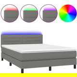 The Living Store Box spring postelja z vzmetnico LED temno siva 140x190 cm blago - Box Spring Postelja, (21503497) | Shoptok.si