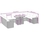  11-dijelni set vrtnih sofa od poliratana s jastucima sivi | shoptok.hr