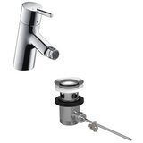 Hansgrohe Talis S 55 Chrome baterija (slavina) za bide sa odlivnim ventilom sifona pop-up 32222000 | ePonuda.com