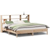 vidaXL Krevet s regalom za knjige bez madraca 200 x 200 cm od borovine | shoptok.hr