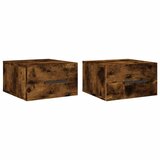  Zidni noćni ormarići 2 kom dimljenog hrasta 35x35x20 cm | shoptok.hr