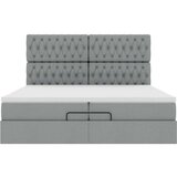 vidaXL Okvir kreveta s madracima svijetlosivi 200x200cm od tkanine | shoptok.hr