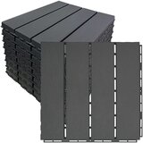 INF Lesene plastične kompozitne talne ploščice s sistemom zaklepanja, 12 kosov Grey, (22106180) | Shoptok.si