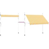 Tenda na ručno uvlačenje 300 cm narančasto-bijela prugasta | shoptok.hr