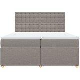  Krevet s oprugama i madracem smeđesivi 200x200 cm od tkanine | shoptok.hr