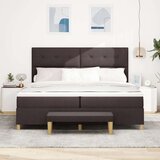  Krevet s boxspringom s madracem i klupom Tamnosmeđi 200x200 cm Tkanina | shoptok.hr