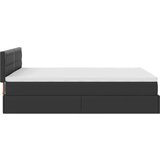 vidaXL Otomanski krevet s madracima i LED crni 140x190cm umjetna koža | shoptok.hr