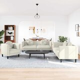  3-dijelni set sofa s jastucima krem baršunasti | shoptok.hr