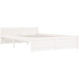 The Living Store Posteljni okvir bel iz trdnega lesa 135x190 cm - Posteljni Okvir, (21523706) | Shoptok.si