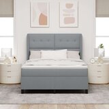 Posteljina Postelja s pomičnim dnom in vzmetnico Svetlo siva 140x190 cm Tkanina, (22052466) | Shoptok.si