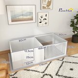  Kućica za štence s podlogom lako se čisti drvena 166x80x50 cm bijela | shoptok.hr