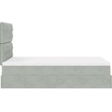 vidaXL Otomanski posteljni okvir z vzmetnicami siv 120x200cm žamet | Shoptok.si