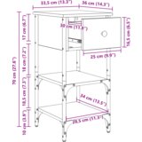 vidaXL Noćni ormar Artisan Oak 34x36x70 cm konstruirano drvo | shoptok.hr