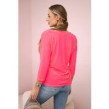 Kesi Pink neon blouse with V-neck | shoptok.hr