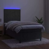 Box spring s madracem LED tamnosivi 80 x 200 cm baršun | shoptok.hr