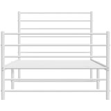  Metalni okvir kreveta uzglavlje i podnožje bijeli 107x203 cm | Eponuda.com
