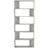 vidaXL Knjižna omara/paravan betonsko siva 80x24x192 cm iverna plošča | Shoptok.si