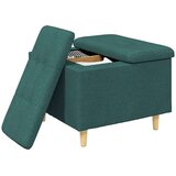  Shranjevalna tabureta Temno zelena 60 x 60 x 45 cm blago, (5000208395) | Shoptok.si