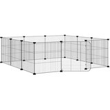  Kavez za kućne ljubimce s 12 panela i vratima crni 35x35 cm čelik | Eponuda.ba