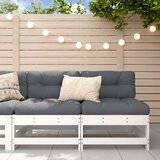 Maison Chic Vrtni sredinski kavč - Zunanji kavč 2 kosa bela trdna borovina, (22040862) | Shoptok.si