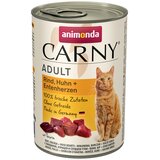  Varčno pakiranje animonda Carny Adult 12 x 400 g - Govedina, piščanec & račja srca | shoptok.hr