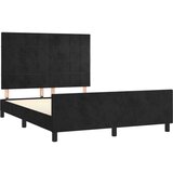  Posteljni okvir z vzglavjem črn 140x200 cm žamet, (20904938) | Shoptok.si